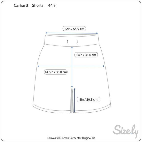 Carhartt VTG Olive Green Leather Patch Canvas Carpenter Shorts Men’s 44 x 8 Read - Picture 10 of 10